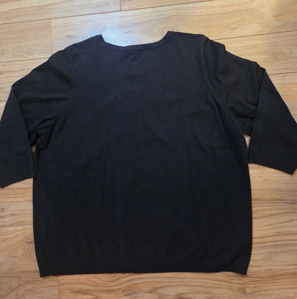 𝅺Talbots Women's Plus 3/4 Sleeve Button Front Cardigan Black Size 2X NWT - Picture 4 of 5